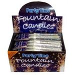 Henbrandt 24 x SILVER Ice Sparkling Fountain Candles (Packs of 2) - 48 Total.