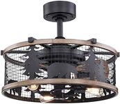 VAXCEL Kodiak Bear 21 in. Bronze and Teak Rustic Indoor Ceiling Fan with Light Kit and Remote