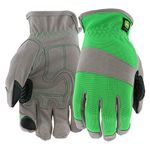 John Deere JD00026 High Dexterity Synthetic Leather Palm Utility Work Gloves with Touch Screen: Green, Women's Small/Medium, 1 Pair