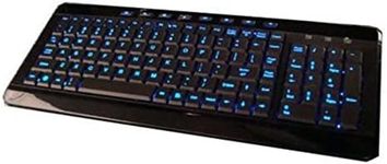 iMBAPrice USB Backlit Blue LED Multimedia Keyboard, Piano Black (iMBA-SBL-BKB)