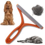 PawsOnlyUK Pet Hair Remover for Carpet Sofa Car Furniture Stairs Pet Bed Rugs | Carpet Scraper Tool | Reusable Lint Remover | Portable Carpet Brush | Easy to Clean Cat Dog Hair Fur (Orange)