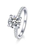 Oivley 1.5CT Round Engagement Rings for Women Sterling Silver Rings with 18K White Gold Plated Cubic Zirconia Wedding Rings for Women Promise Rings for Her-70