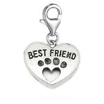 "Best Friend Heart" Clip On Charm Pendant for European Charm Jewelry w/Lobster Clasp