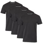 Hanes Ultimate Men's 4-Pack FreshIQ Crew T-Shirt, Black, Small, 4 Pack - Black, S