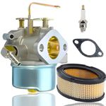 New 640152 Carburetor + 33268 Air Filter+ Spark Plug for Tecumseh 640152A 640023 640051 640140 640152 HM80 HM90 HM100 8-10 HP Engine Snow Blower Mower 5000w Generator