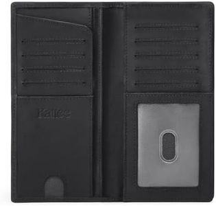 Kattee Men's Vintage Genuine Leather Long Wallet for Checkbook Credit Cards