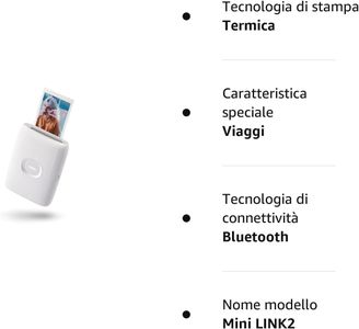 INSTAX Mini Link2 Photo Printer – Clay White, Portable Instant Prints