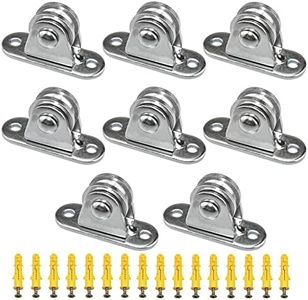 Small Pulley Block Silent Pulley Wheel Heavy Duty Fixed Pullies Loading 176 lb for Cord Material Handling Moving and DIY Project Wall Ceiling Mount Pulleys (8 Pack)