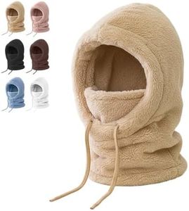 3 in 1 Hat for Women, 2026 New Women Balaclava Winter, Cold Hat Windproof Hooded Scarf, Thick Plush-Lined (Khaki)