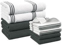 Casa Platino 8PC Grey Kitchen Towels, 16"x26", Cotton Kitchen Towels, Summer Kitchen Towels, Kitchen Cleaning Towels, Gray Kitchen Towels, Towels for Kitchen Cotton, Kitchen Towels Grey - Grey