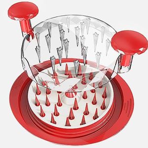 Chicken Shredder for Plate, 11" Large Heavy Duty Chicken Shredder Tool Twist, Meat Gadgets Grinder Machine, BPA Free, Strong Anti-Slip, Dishwasher Safe, Suitable for Pork Beef Chicken, Red