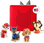 Toniebox Audio Player Starter Set with Chase, Skye, Marshall, and Playtime Puppy - Listen, Learn, and Play with One Huggable Little Box - Red