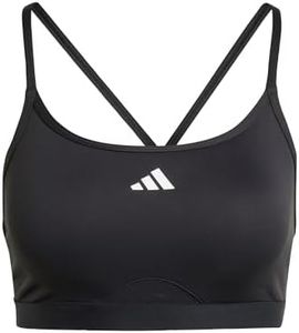 adidas Performance Aeroreact 3-Stripes Women's Training Bra, Black, Large