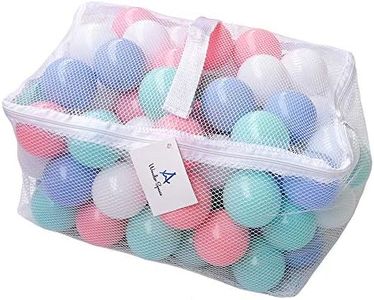 Wonder Space Soft Pit Balls, Chemical-Free Crush Proof Plastic Ocean Ball, BPA Free with No Smell, Safe for Toddler Ball Pit/Kiddie Pool/Indoor Baby Playpen, Pack of 100 (Mix - Pastel)