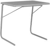 Table Mate XL TV Tray Table - Folding Couch Table Trays for Eating Snack Food, Stowaway Laptop Stand, Portable Bed Dinner Tray - Adjustable TV Table with 4 Set Angles, Silver