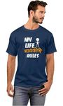 Duffers Marathi Printed t Shirts for Men & Women My Life Bayko Rules Round Neck Tshirt Half Sleeve Cotton Funny Saying T-Shirts Navy Blue