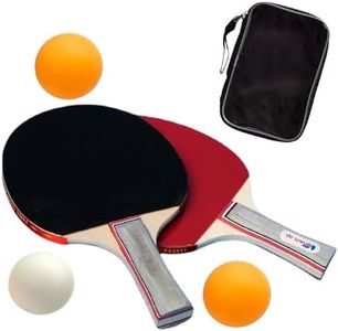Set di Racchette da Ping Pong,Set da Tennis da Tavolo con 2 Racchette E 3 Palline,Set di Racchette da Ping Pong con Tasca per Dilettanti Principianti Professionisti