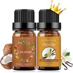 Sedbuwza Coconut Vanilla Essential Oil Gift Set, Organic Coconut Oil 100% Pure Vanilla Oil for Skin, Massage, Diffuser, Aromatherapy