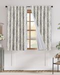 jinchan Blackout Linen Curtains Flo