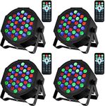 Par Lights, RGB LED DJ Stage Light Sound Activated 7 Modes Uplighting with DMX Remote Control for Club Christmas Wedding Party Event Dance.… (4pcs)