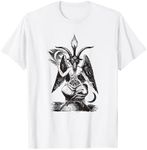 Baphomet Mystic Occult Goth Demon Satan Satanism Black White T-Shirt