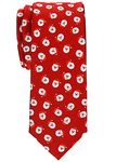 Retreez Christmas Happy Santa Claus Woven Microfiber 2.4" Skinny Tie - Red