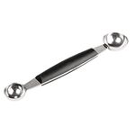 Vogue Small Double Melon Baller, Black, Size: 22 mm & 30 mm/0.8 & 1.2 inch, Stainless Steel with Grip in Middle, Double Ended Design, Professional & Home Kitchen Use, CF924