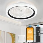 NACATIN Ceiling Fan with LED Light - Reversible, 6 Speeds, Dimmable Light, Remote & App Controlled, Quiet Operation - Ideal for Home & Office