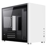 GameMax Spark Gaming Cube, Micro-ATX Modular Gaming PC Case, Dual Tempered Glass Side Panels, USB3.0 - Type C | White & Black