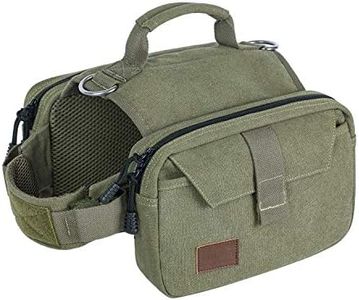 OneTigris Dog Pack for Hiking Camping Travelling,Dog Backpack for Hiking Nylon Dog Harness Backpack with Side Pockets for Medium and Small Dogs