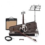 Electric Violin 4/4 Full Size with Amp and Accessory Pack, White