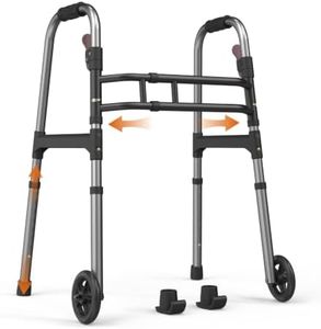 Foldable Walkers for Seniors with Wheels, Light Aluminum Walking Frame