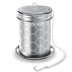 House Again Tea Infusers, Extra Fine Mesh Tea Strainers for Loose Tea, Upgraded Hexagonal Design with Spiral Threading & 304 Stainless Steel, Loose Leaf Tea Steeper for Brew Tea Spices & Seasonings