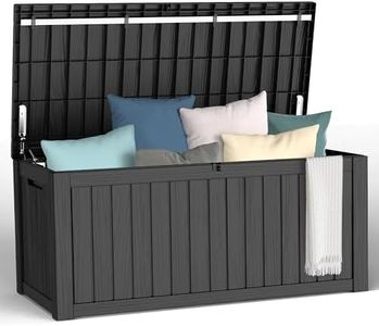 Treillage Tale Outdoor Large Storage Cabinet Deck box, 150 Gallons Waterproof Heavy Duty Deck Box, Lockable Patio Storage box for Garden Tools, Lawn Mower, Bike, Trash Cans, Pool Supplies