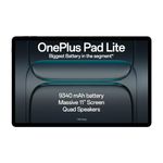 OnePlus Pad Lite with Biggest Battery in Segment 9340 mAh, Massive 11" (27.94 cm) Display with 500 nits Brightness & 11 Hours of Video Playback, 6GB RAM 128GB Storage, Wi-Fi Connectivity, Aero Blue