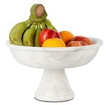 Radicaln Fruit Bowl White Handmade Marble Simple Modern Kitchen Décor Bowl - Fruit and Vegetable Storage Kitchen Table Serving Bowls - Ideal Kitchen Accessories