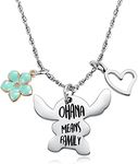 Ralukiia Ohana Means Family Necklace Stitch Necklaces Jewelry Gifts for Lilo and Stitch Fans, Medium, Stainless Steel