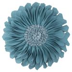 JWH 3D Flower Throw Pillow Cover Sunflower Pillow Case Decorative Round Cushion Floral Accent Pillowcase for Home Bed Couch Living Room 12x12 Inches Turquoise Blue