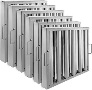 GarveeTech Commercial Hood Filters 19.5 in W x 19.5 in H Inch, Stainless Steel 6 Grooves Range Hood Filter for Kitchen Exhaust Hoods