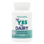 NaturesPlus Say Yes to Dairy - Natural Lactase Enzyme Supplement, Maximum Strength, Lactose Intolerance Relief - Gluten Free, Vegan - 60 Chewable Tablets