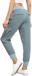 MISS MOLY Women's Cargo Pants Lightweight Hiking Quick Dry Joggers Casual Outdoor Elastic Waist Button Pockets XL