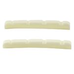 Musiclily Pro 41.91mm Slotted P Bass Bone Nut Curved Bottom for 4-String Fender Style Precision Bass, Ivory (Set of 2)