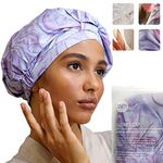 SMPL objects Reusable Shower Cap Women,Leakproof,Nonslip Hair Cap Shower w/Comfy Flexiband,Soft,Breathable Shower Caps Women Reusable Waterproof,Durable,Heavy Duty Shower Cap by (Marble) One Size