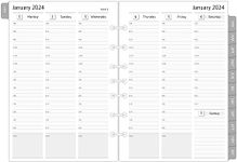 2024 Planner Refills, Weekly and Monthly Appointment Book Inserts, Tabbed, 7 Holes, Classic/Size 4