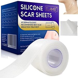 Scar Away Silicone Scar Sheets (1.6” x 120”), Clear Gel Silicone Scar Tape, Invisible Medical Grade Scar Silicone Strips, Transparent Advanced Removal Scar Patches for C-Section, Keloids, Burn, Acne