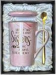 Doublewhale Sister Gifts, Sister Birthday Gifts from Sister, Friends, Brother - Big Sister Gifts on Birthday Christmas Gifts for Sisters,Her,Sister in Law Marble Ceramic Coffee Mug 14oz (Pink-Sister)