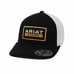 ARIAT Mens Flexfit 110 Adjustable Large Work Patch Mesh Back Black/White Hat