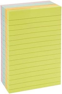 Amazon Basics Rettangolare foglietti adesivi a righe, 10,16 x 15 cm, colori assortiti, confezione da 5