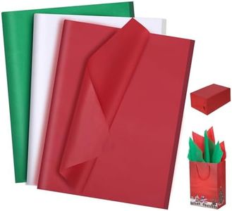 woric 160 Sheets Christmas Tissue Paper for Gift Bags 20 X 14 Inches Red Green White Wrapping Tissue Paper Bulk for Christmas Gift Wrapping Wine Bottles DIY Art Crafts and Holiday Decor