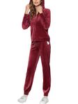 MessBebe Womens Sweatsuits Velour Tracksuits Set 2 Piece Sports Outfit Zip Hoodie Pants Set Joggers Set Red Wine S